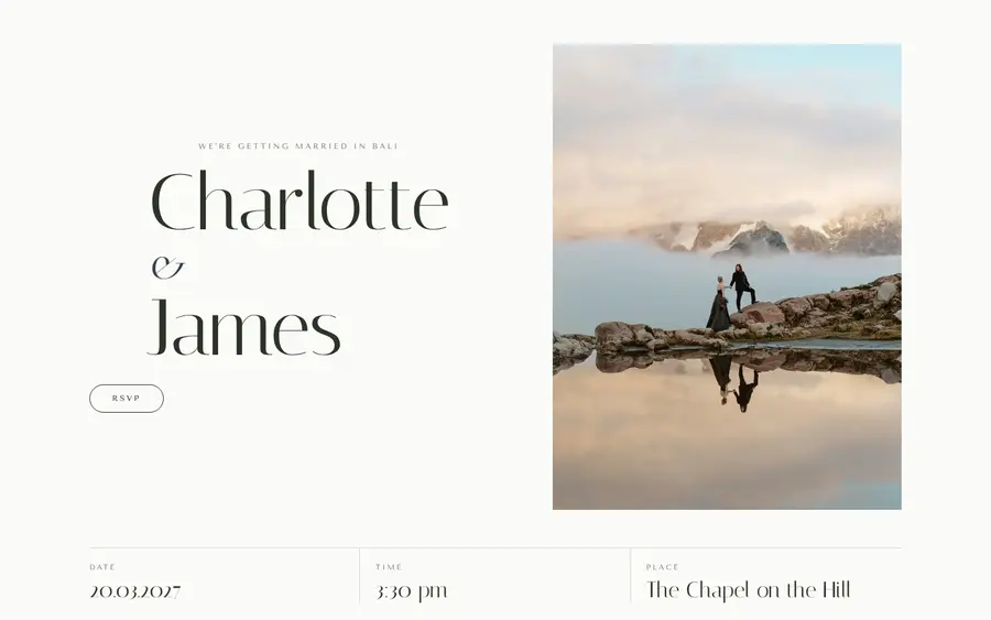 High Country wedding website template
