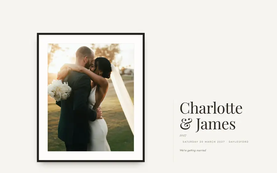 Exhibit wedding website template
