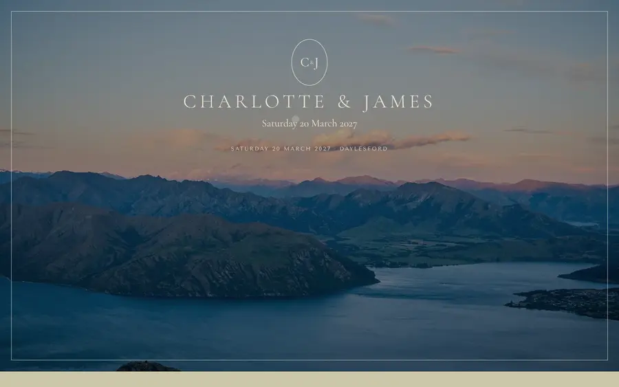Lakehouse wedding website template