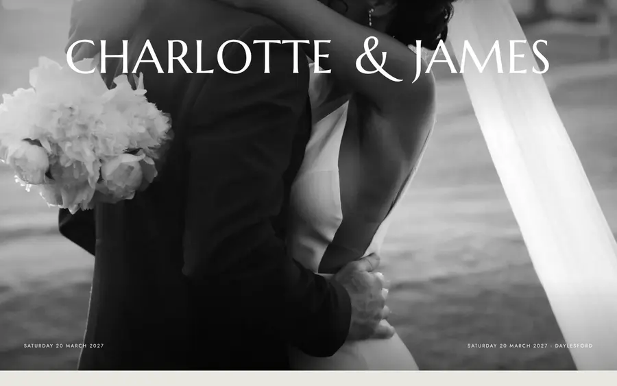 Monochrome wedding website template