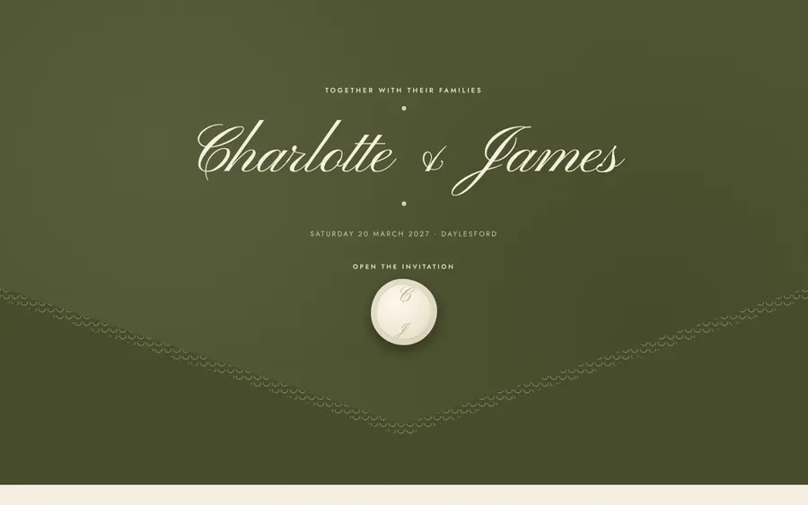 Olive Velvet wedding website template