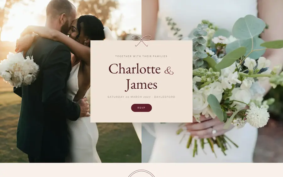 Ribbon & Rose wedding website template