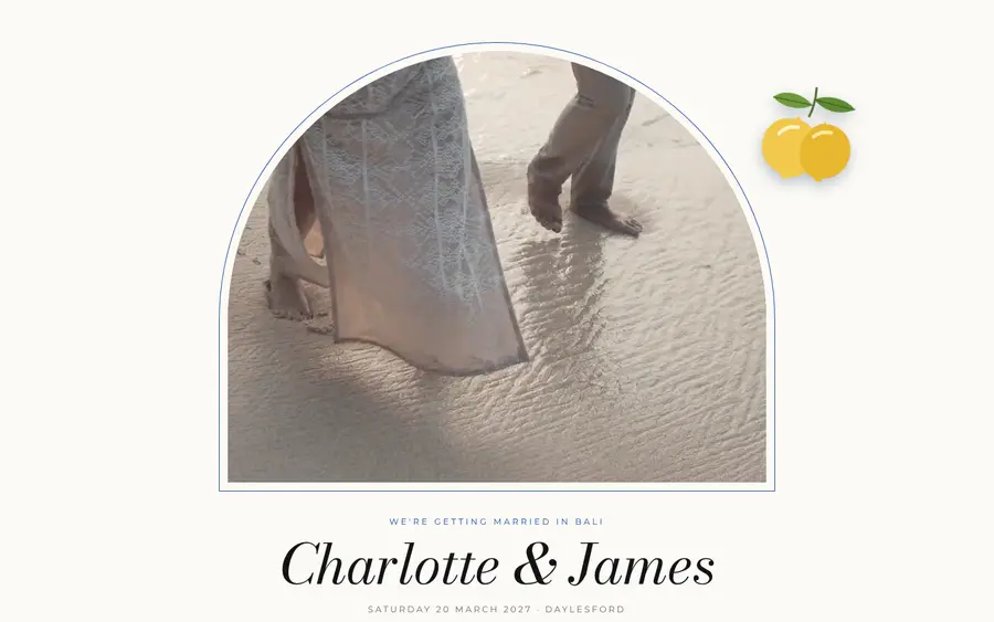 Riviera wedding website template