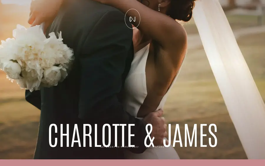 Rosé wedding website template