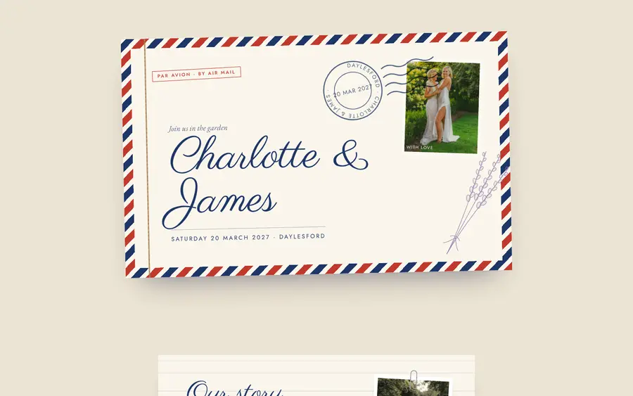 Love Letter wedding website template