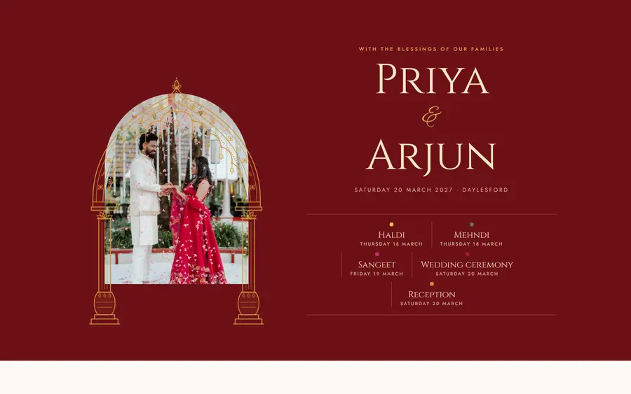 Royal Mandap wedding website template