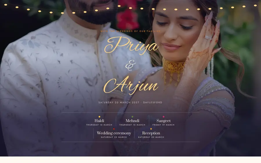 Sangeet wedding website template