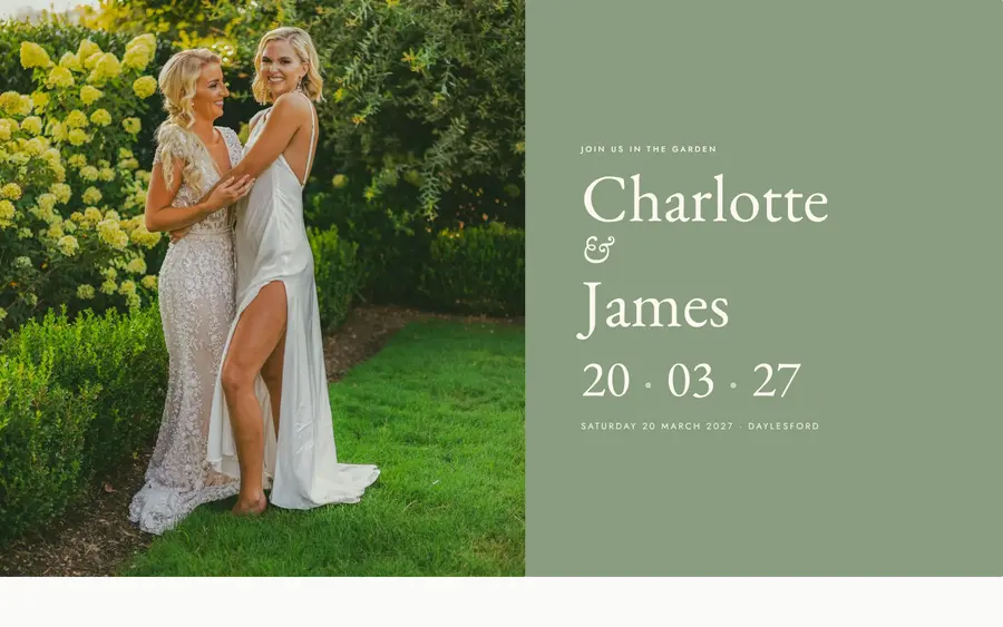 Garden Party wedding website template