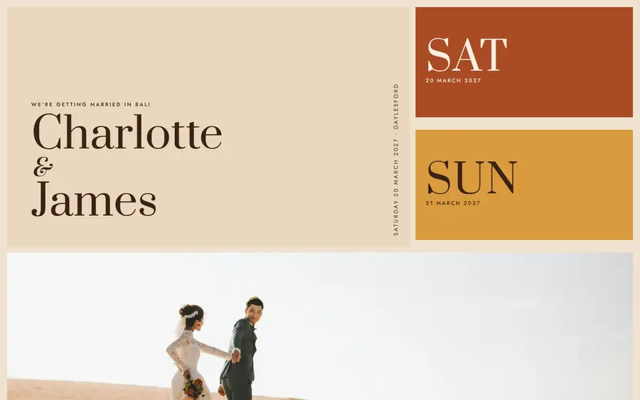 Desert Weekend wedding website template