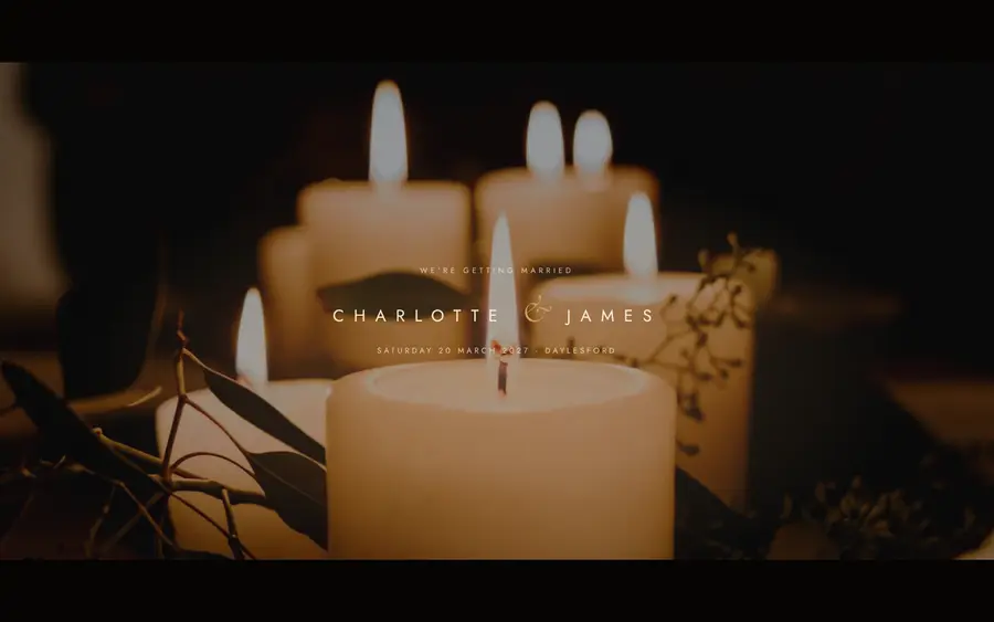 Candlelit wedding website template