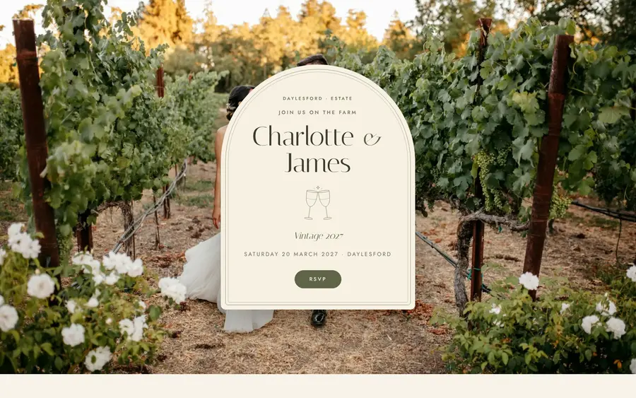 Long Lunch wedding website template