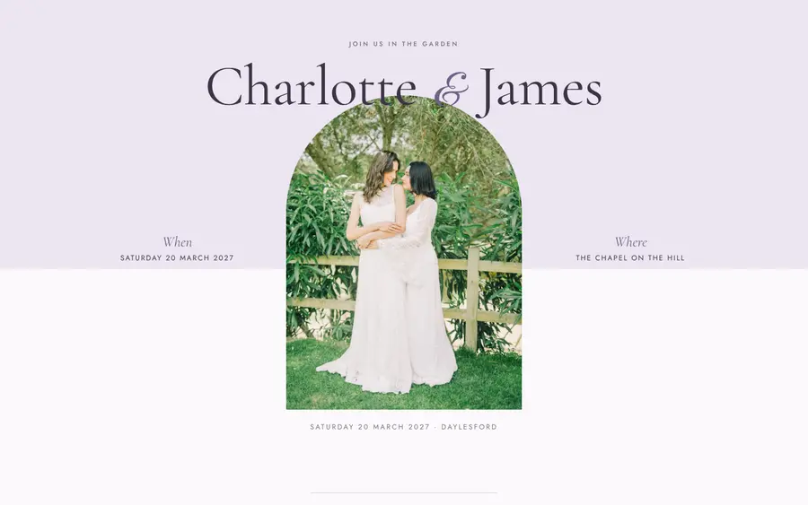 Pressed Flowers wedding website template